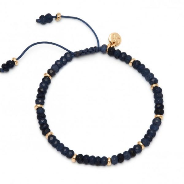 Blue & Gold Bead Bracelet